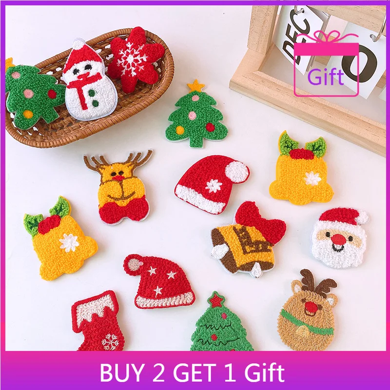 Christmas Hair Clips Set 1PC Knitted Santa Snowman Reindeer Festive Party Hair Accessories for Kids Girls Xmas Gift