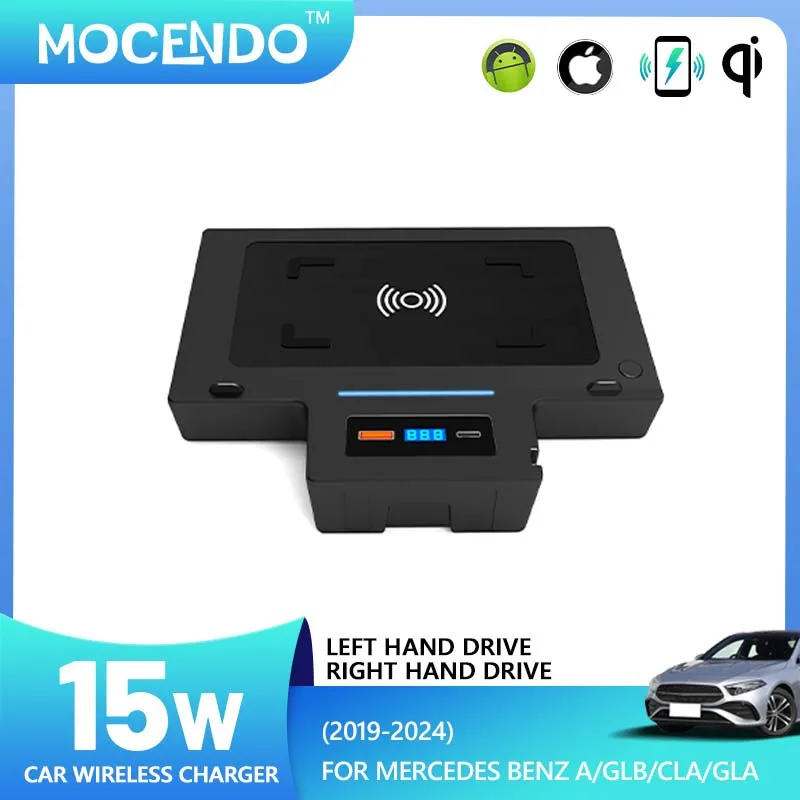 

For Mercedes Benz A/GLB 2019-2024 GLA/CLA 2020-2024 Car Wireless Charger Fast Cell Phone Charging Plate Adapter