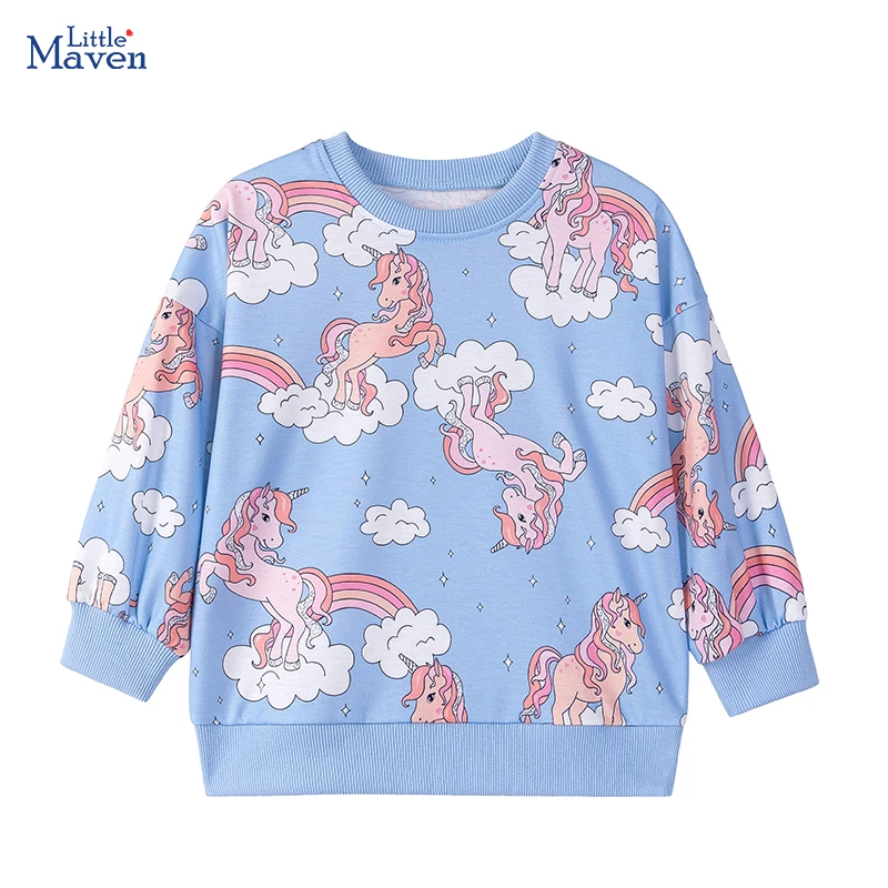 Little Maven Herbst Baby Mädchen Casual Tops Einhorn Druck Mädchen Sweatshirts Frühling Kinder Kleidung für Mädchen Langarm Sweatshirts
