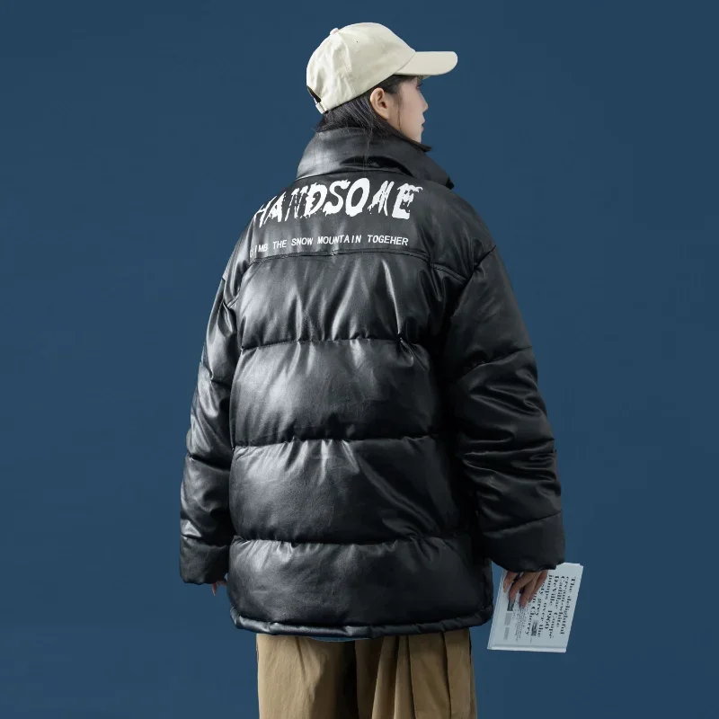 New Winter Coats for Women PU Leather Jackets Fur Lined Coat Warmth Parkas Loose Men's Jackets Free Shipping Fashion Streetwear