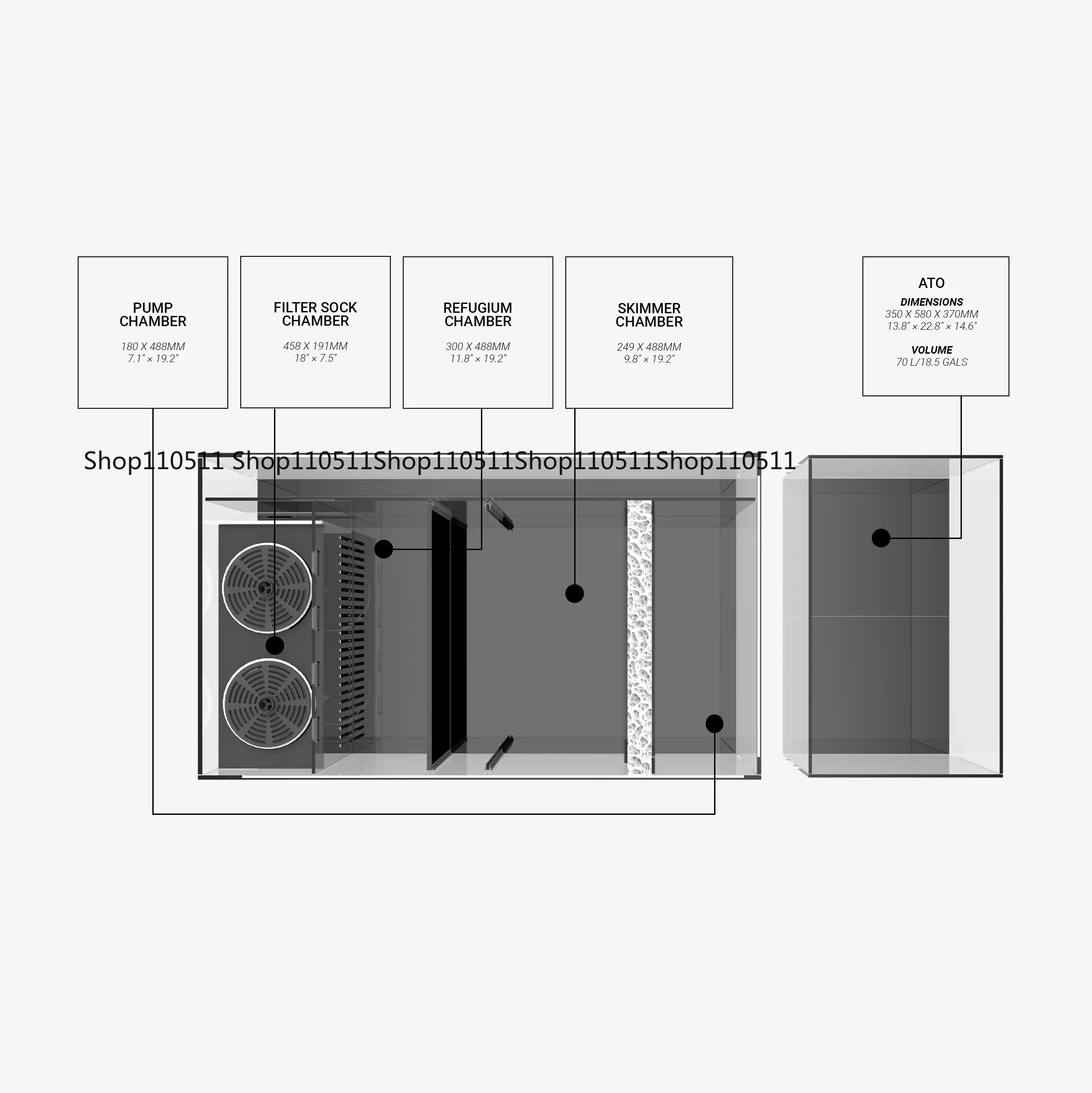 6-Foot Large Ultra-Clear Low-Iron Glass Saltwater Reef Tank with Catchment Filtration System