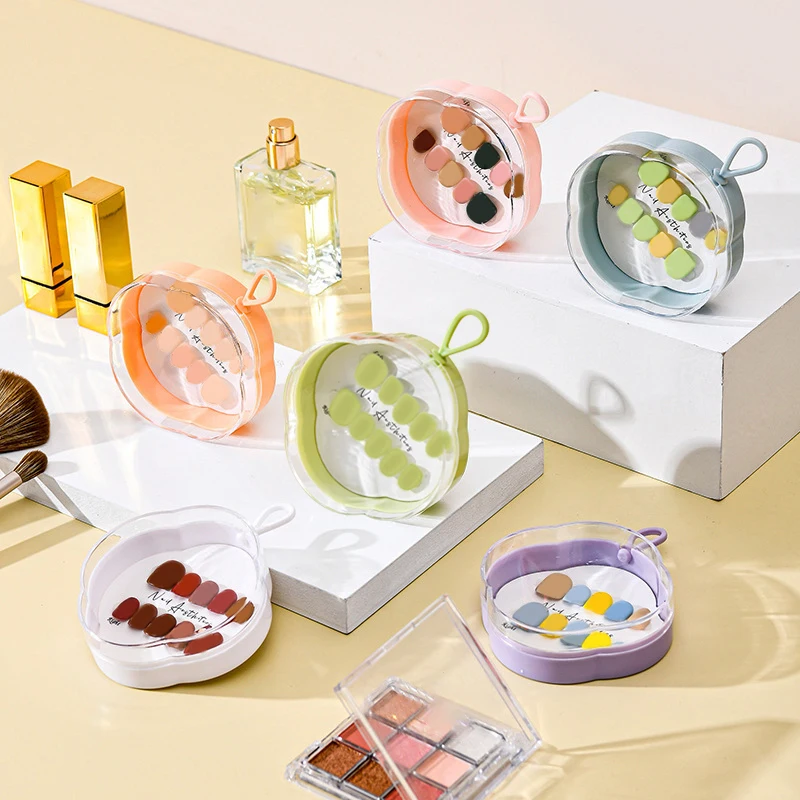 1 PCS Empty Press-On Nail Storage Plastic Four-leaf Clover Shape Boxes With Lanyard Clear Nail Packaging Case Storage Tool