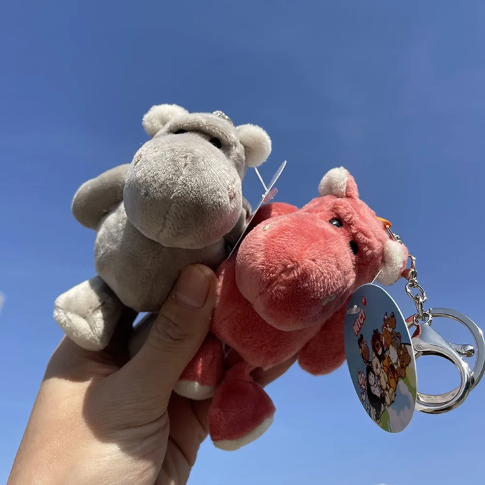 Portable Mini Moo Deng Key Ring PP Cotton Anti-loss Bouncing Pig Mu Dang Doll Popular Plush Dwarf Hippo Pendant Couple