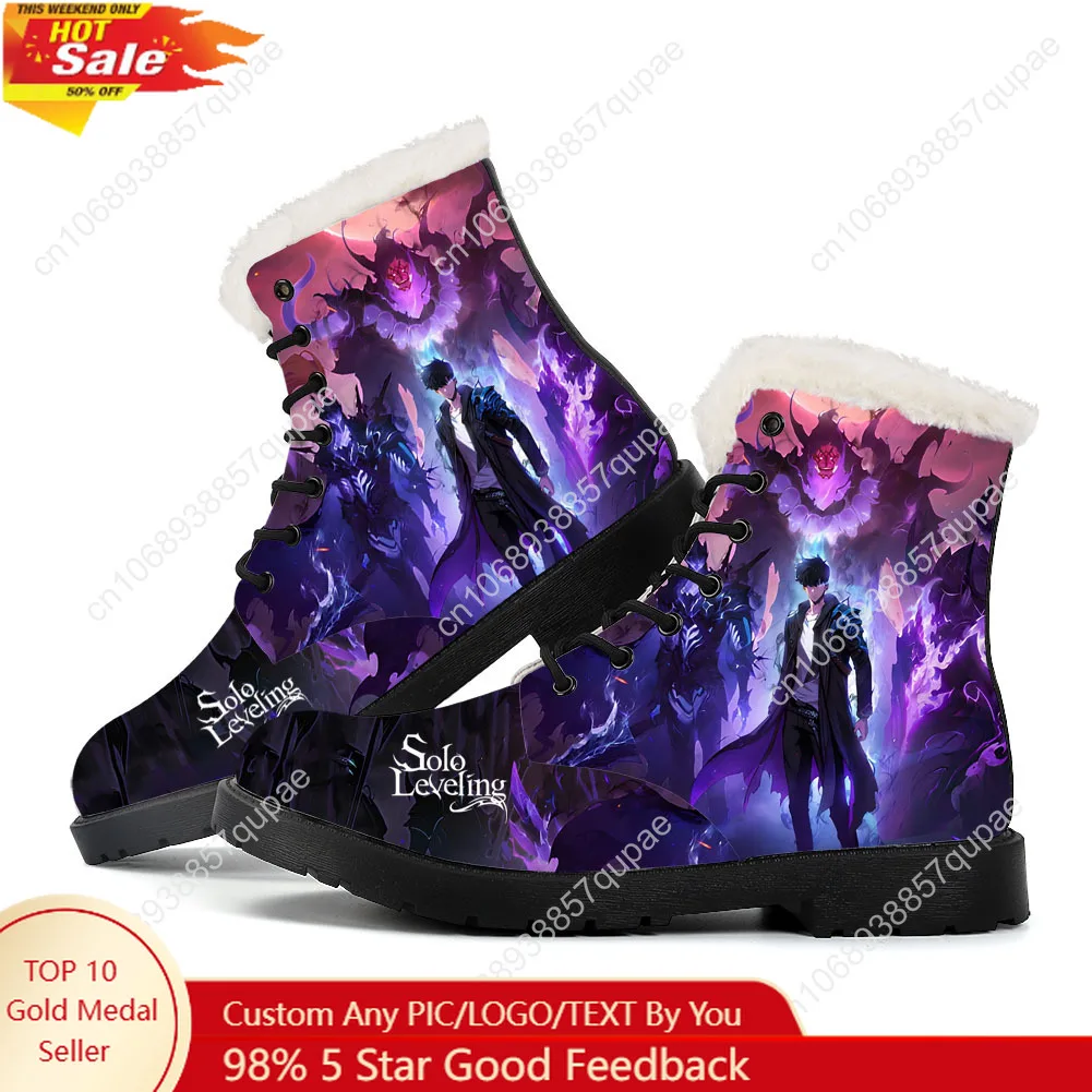 

Solo Leveling Sung Jin-Woo плюшевые ботинки мужская женская обувь уличные водонепроницаемые повседневные ботинки легкие ботинки для пар на заказ