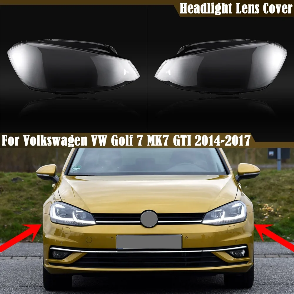 

Car Front Headlight Cover Transparent Lampshade Headlight Shell Lens For Volkswagen VW Golf 7 MK7 GTI 2014 2015 2016 2017