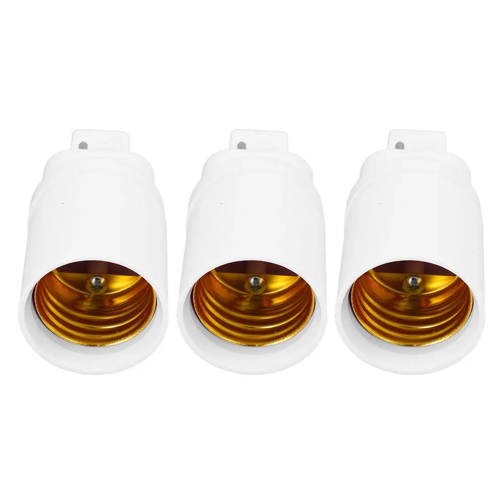 

3Pcs Light Socket Adapter to E27 Screw Base Converter Durable Compact Lamp Holder Adapter for Chandeliers Table Lamps Wall