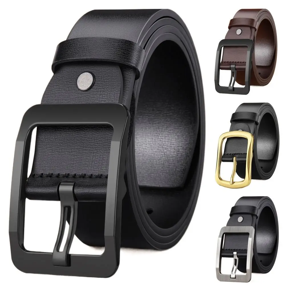 

Man Vintage Strap Waistband Retro Leather Belt Pin Buckle Jeans Black Belt Business Casual Luxury Belt