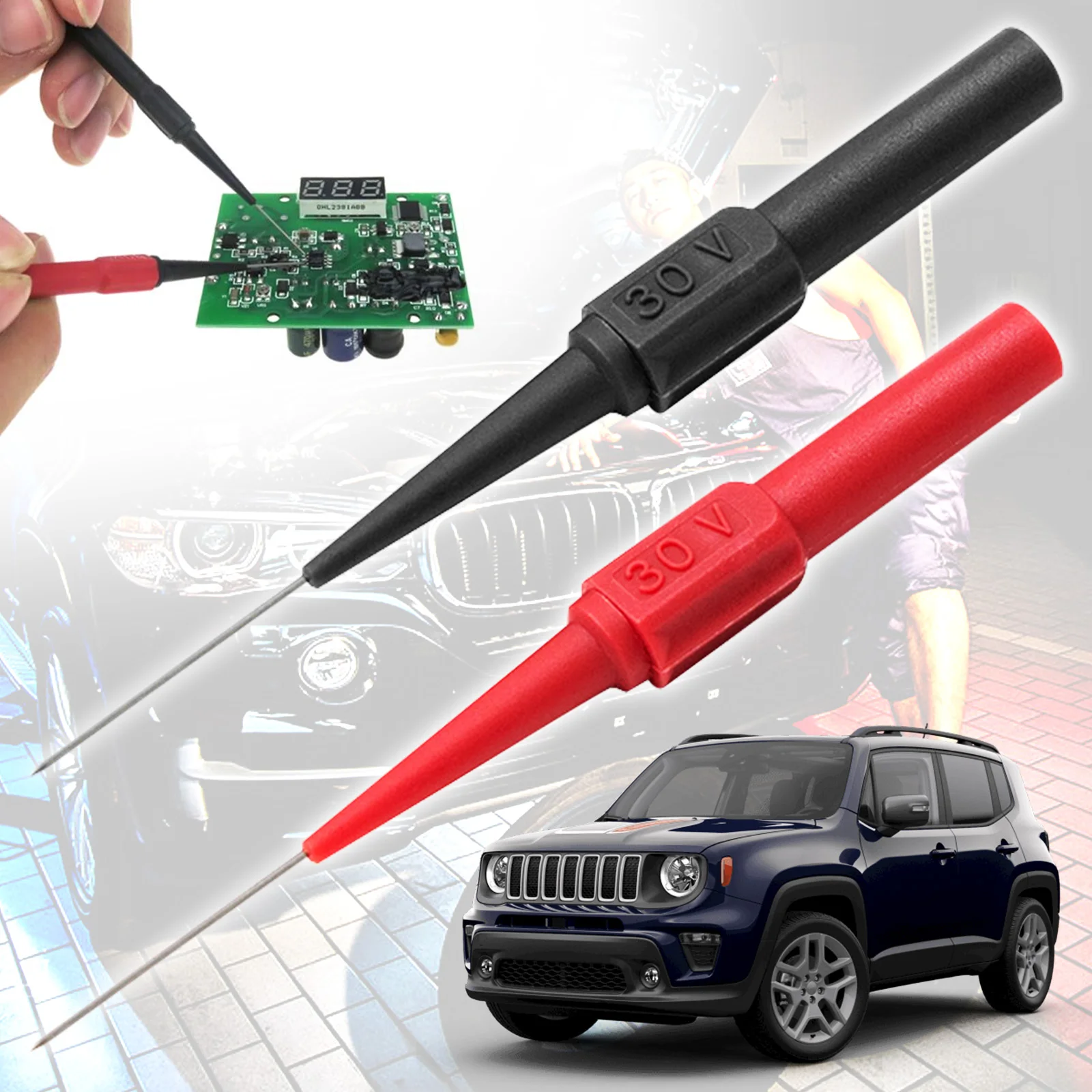 

30V Car Tip Probes Diagnostic Tools Multimeter Test Lead Extention Back Piercing Needle Autotools Automotive Kit Machine