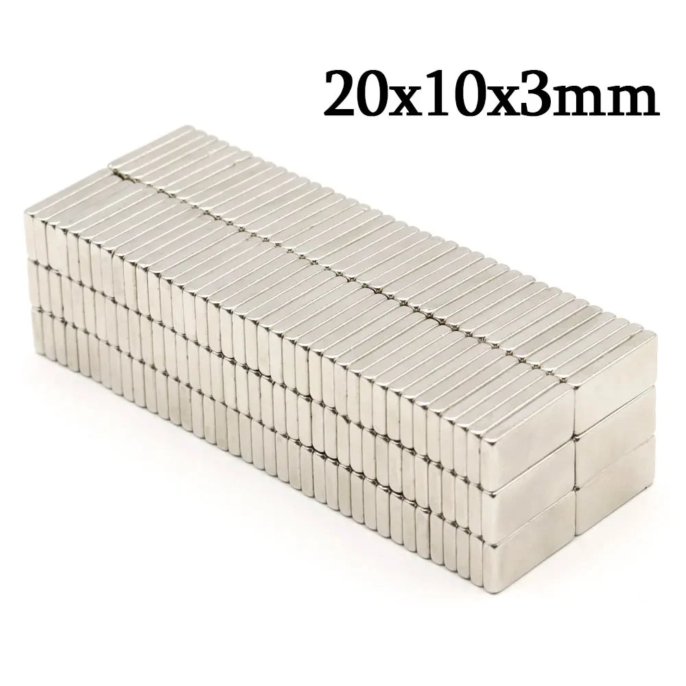 20x10x3mm Super Strong Block Neodymium Magnet Powerful Magnets N35 Permanent Magnetic NdfeB Refrigerator Magnet 20x10x3