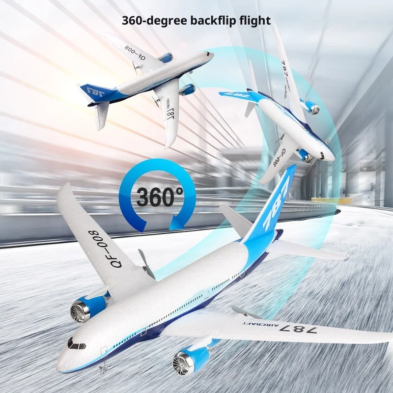 Trzykanałowy zdalnie sterowany samolot 787, model samolotu o stałym skrzydle z pianki, szybowiec Qf008, model samolotu pasażerskiego, samolot edukacyjny.