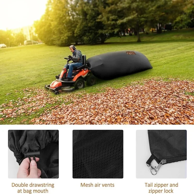 For Most Riding Lawn Mowers Large Capacity Lawn Tractor Leaf Bag Grass Catcher Bag Fast Leaf Collection 78.7