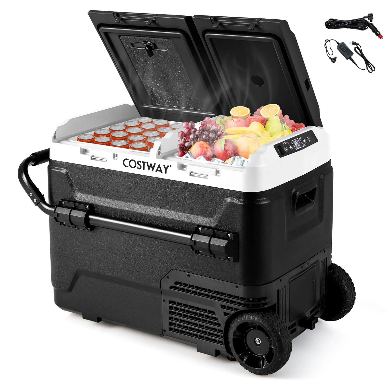 

Dual Zone 12V Car Refrigerator 53QT Portable Compressor Fridge Freezer (-4℉~68℉)