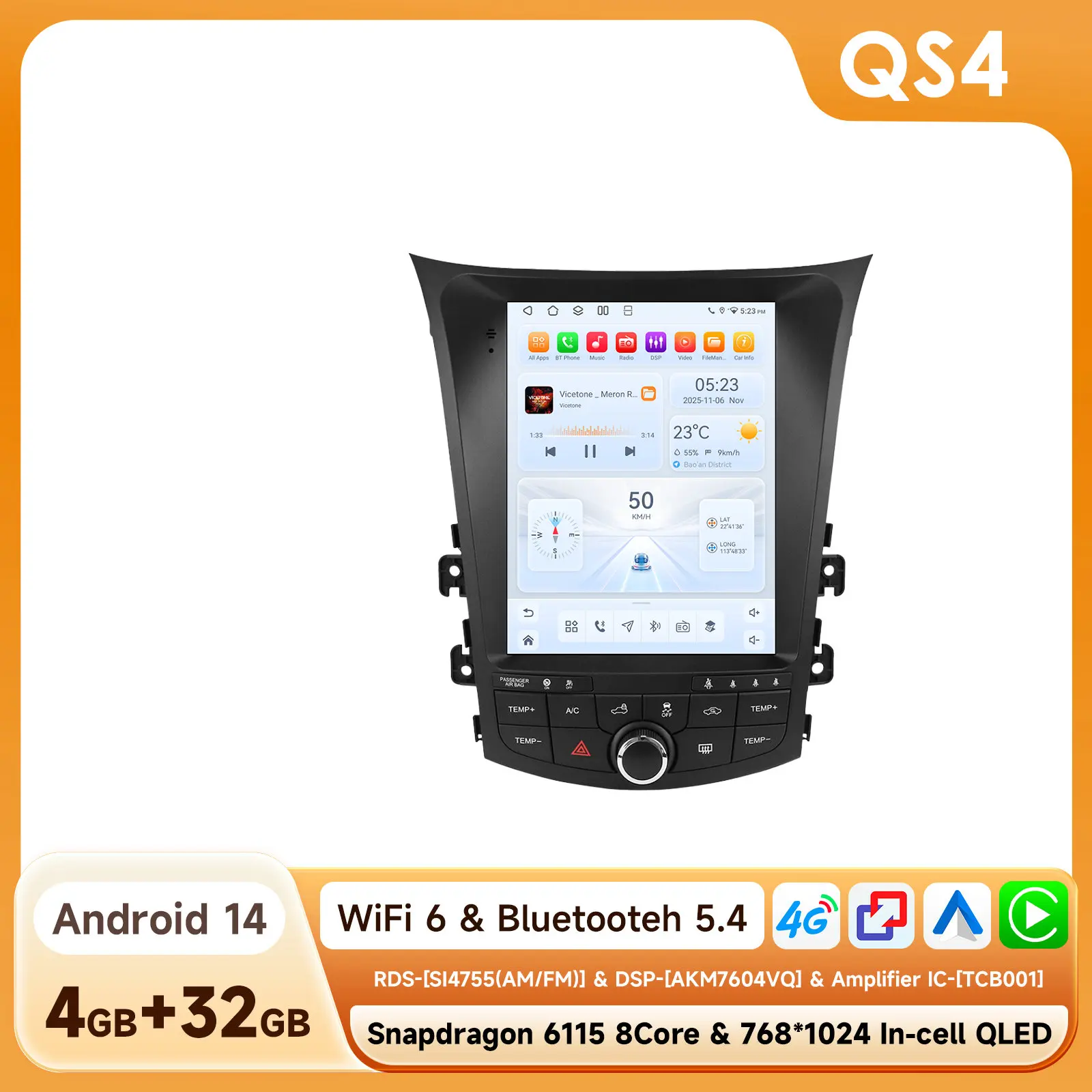 Hizpo 9.7 inch verticaal scherm Android autoradio voor Hyundai I30 Elantra GT 2011 - 2017 GPS Carplay multimediaspeler intelligente systemen 6115