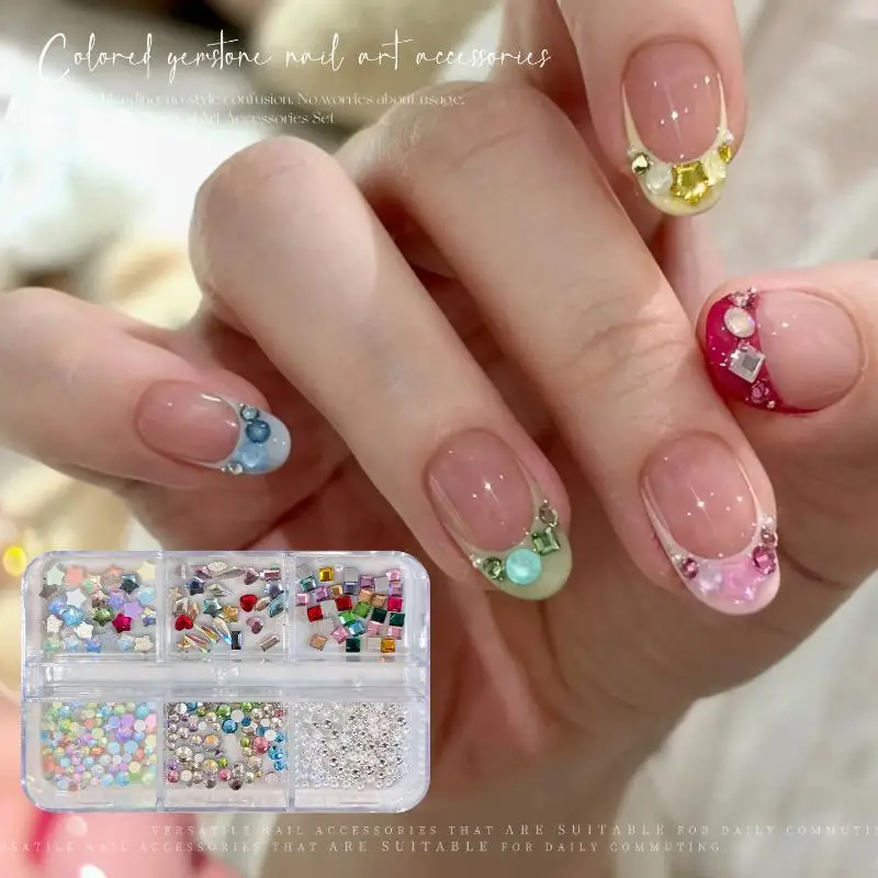 New Fadeless Multi-Shaped Colorful Flat Back Nail Rhinestones Set Perfect For Home DIY Manicure & Pro Salon Use