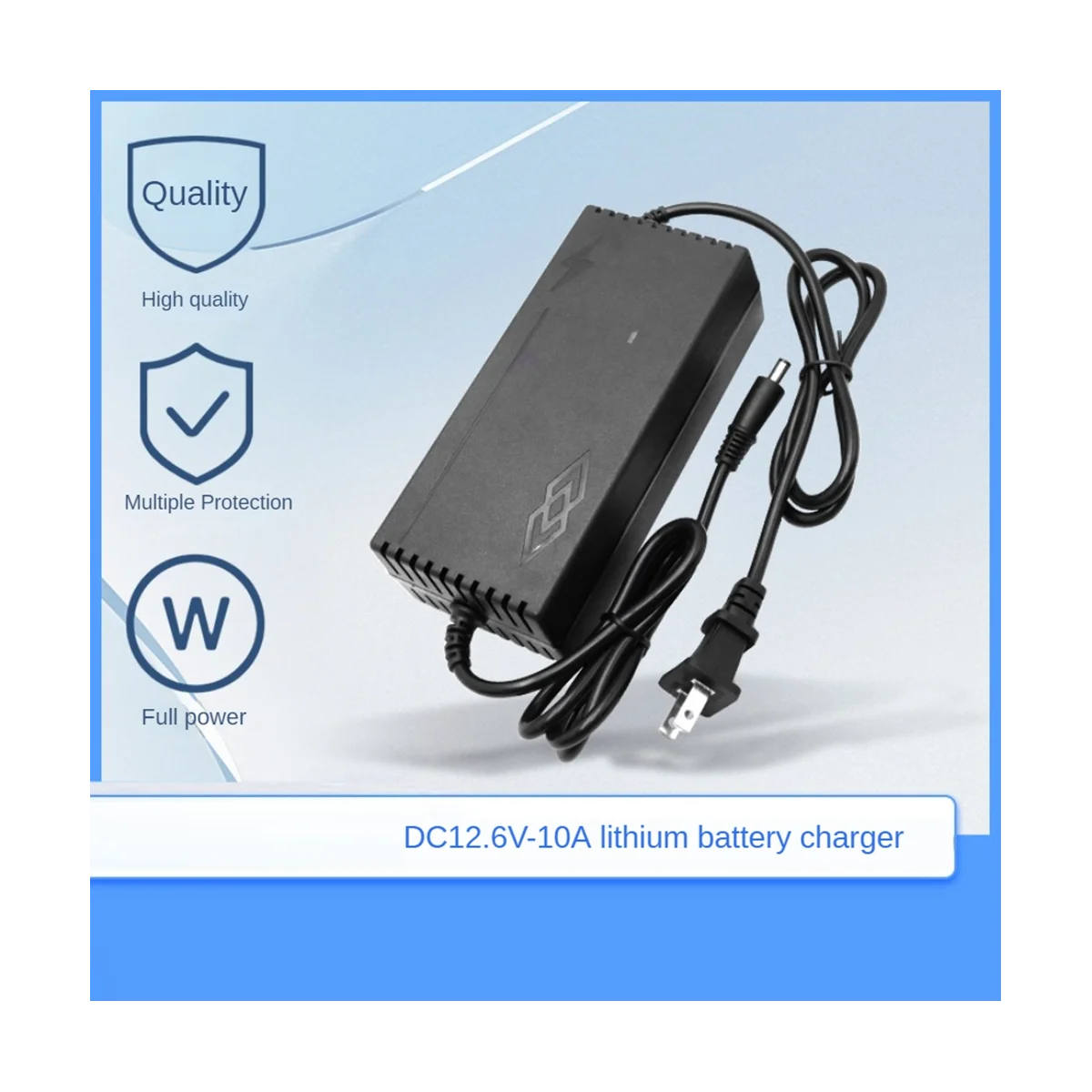 DC12.6V 10A Lithium Battery Charger 18650 Battery Charger 12.6V Polymerization Lithium Battery Charging US Plug