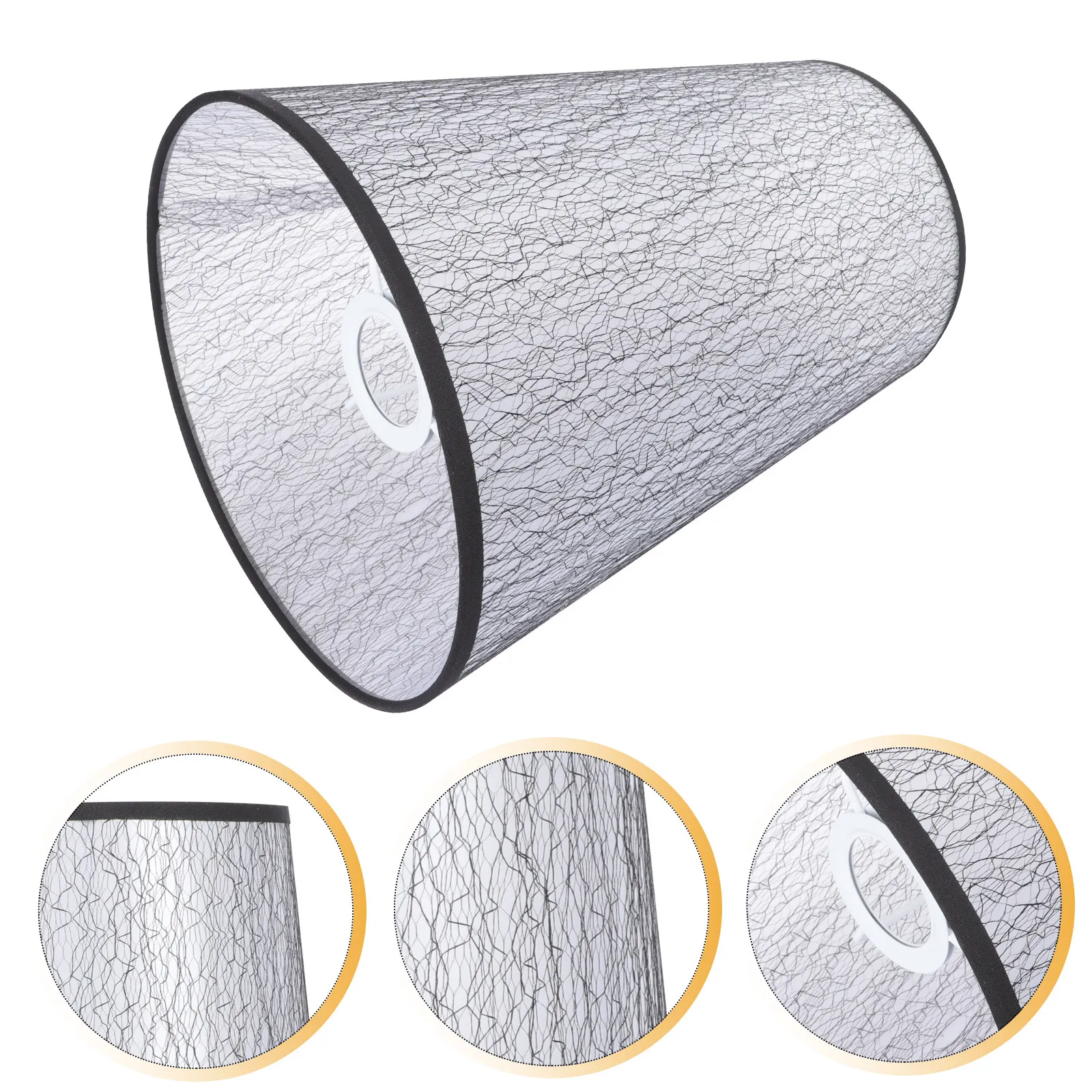 

Small Drum Lamp Shade E27 Socket Cloth Iron Frame Tabletop Light Cover for Bedroom Study Home Hotel Decor Vintage Style Barrel