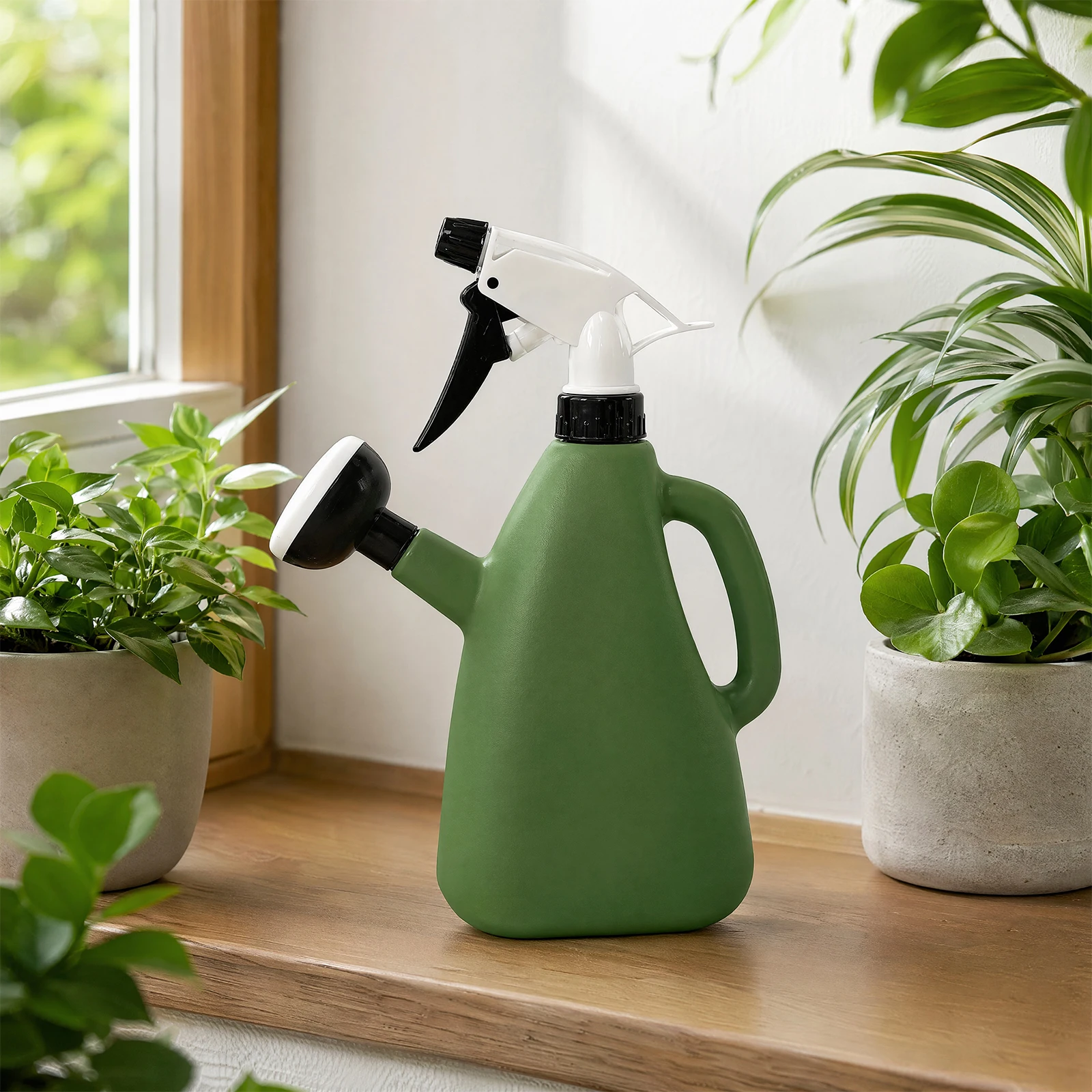 Portable Mist Spray Bottle 2-in-1 Watering Can for Garden Plants Flowers Indoor Outdoor PP Resin Large Capacity