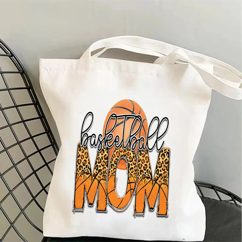 

Orange Cursive Heart Basketball Mom Art Canvas Tote Bag,Casual Sports Mommy Shoulder Bag, Perfect For Basketball Season & Daily