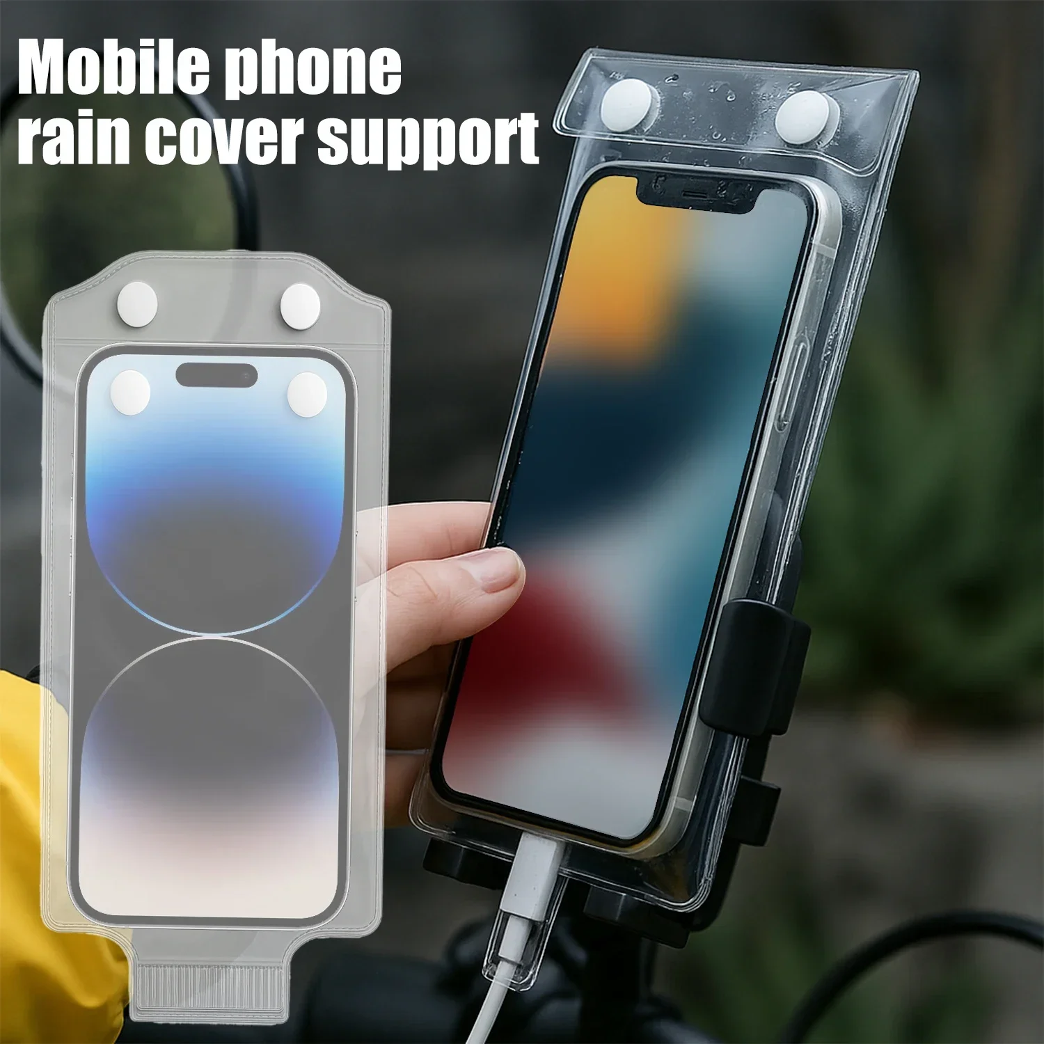 Transparent Waterproof Phone Cover Pouch Universal Mobile Phone Protector Bag for Cycling Riding Outdoor Rainproof Phones Case view 3