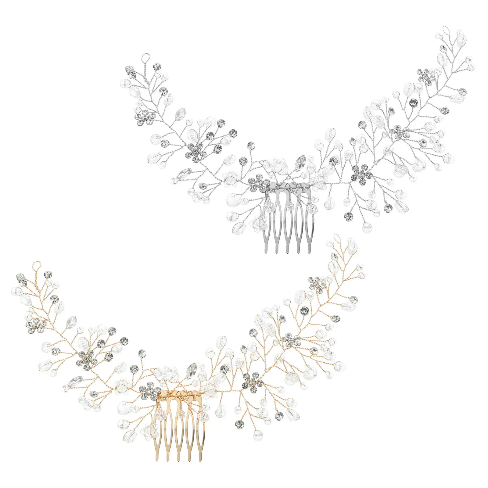 

2Pcs Crystal Bridal Wedding Hair Comb Elegant Rhinestone Flower Clips Secure Twistable Base for Bride Bridesmaid Prom Evening