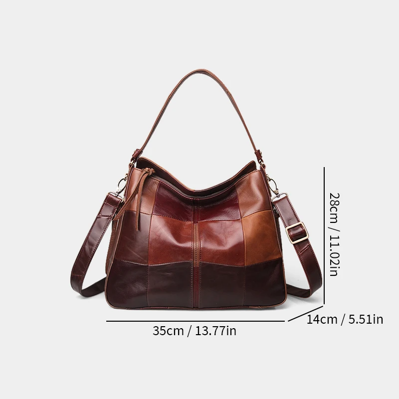 جلد طبيعي سعة كبيرة حقيبة حمل للنساء ، حقيبة كتف ، حقيبة يد مصمم ، أزياء فاخرة ، شحن مجاني