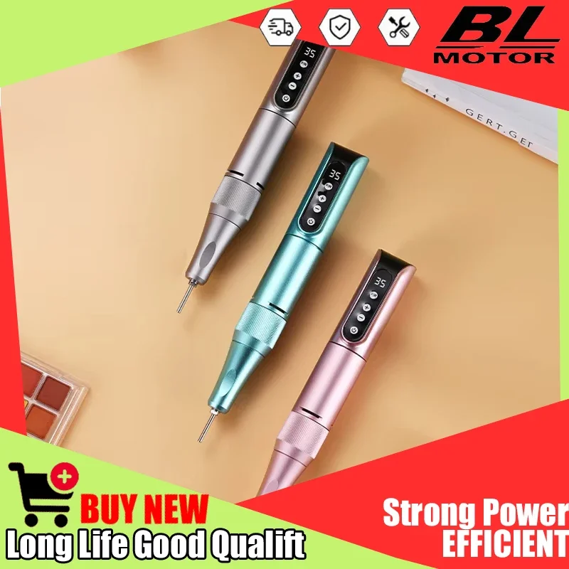 

Беспроводная дрель-фрезер для ногтей 35000 об/мин, USB-фрезер для полировки, перезаряжаемая портативная машинка для маникюра, инструмент для салонов красоты