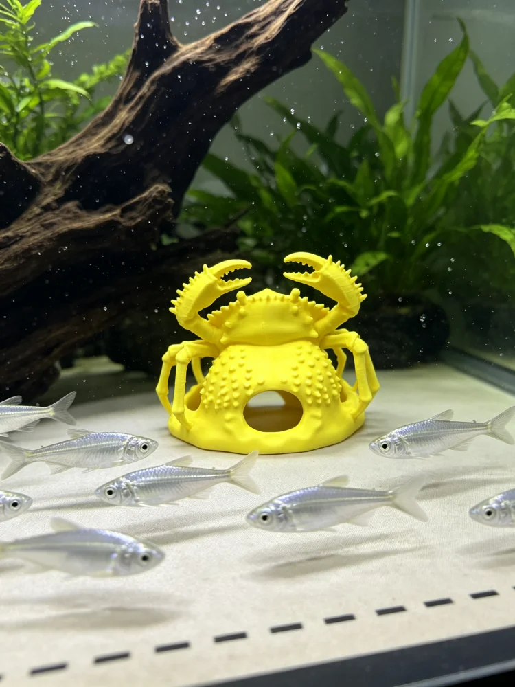 Aquarium Fish Yellow - Yellow crab aquarium decoration, creative crab-shaped