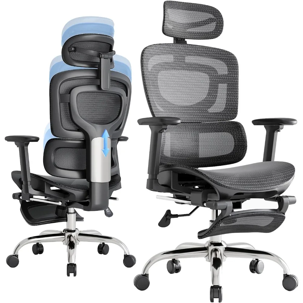 

Ergonomic Office Chair, Adaptive Lumbar Support, SGS Class 4 Gas Clylinder 400 LBS Capacity，3D Headrest & Armrest