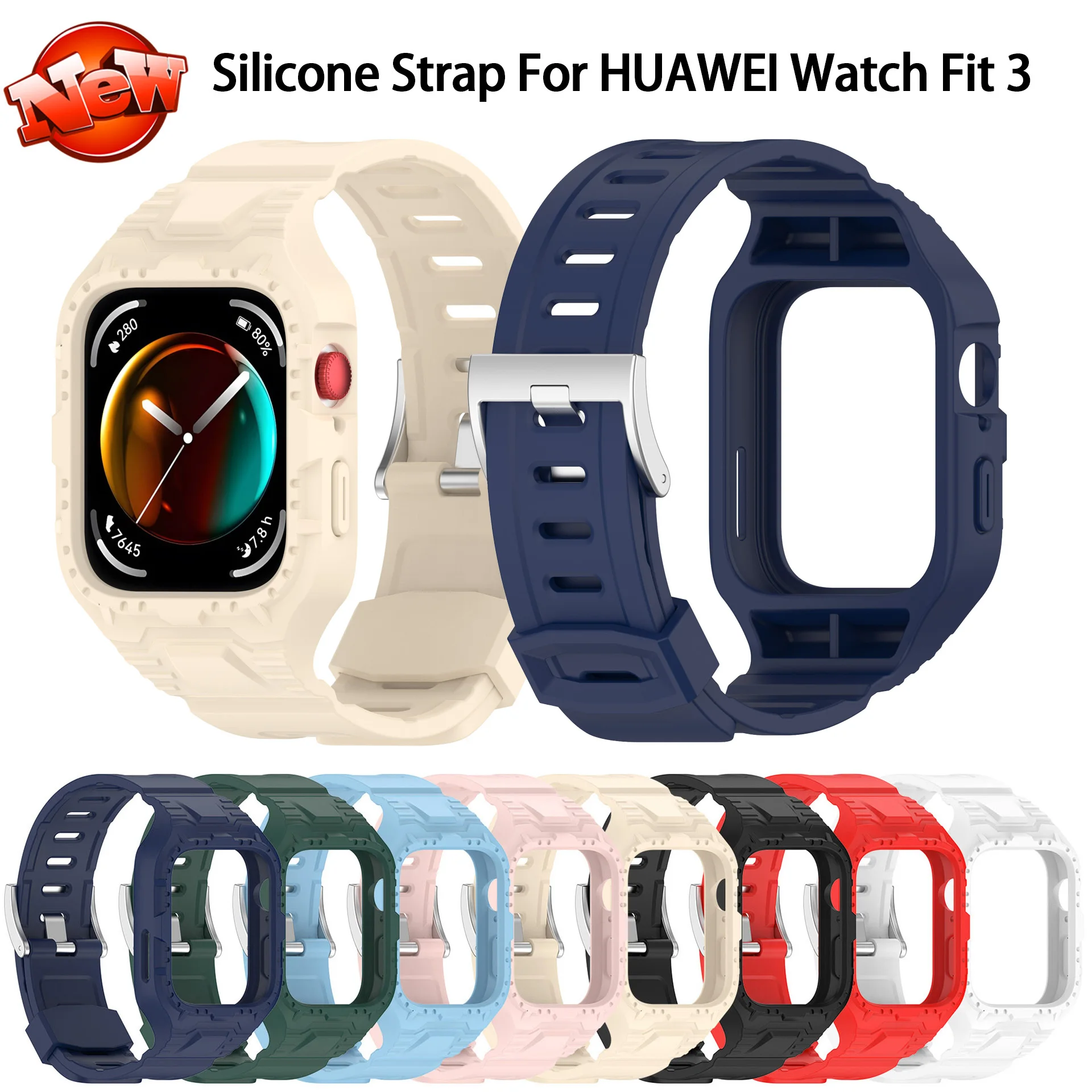 Silicone Band For Huawei Watch Fit 3 Strap Smart Watch Soft One piece watch Bracelet For HUAWEI Fit3 Sports Wristband Watchband