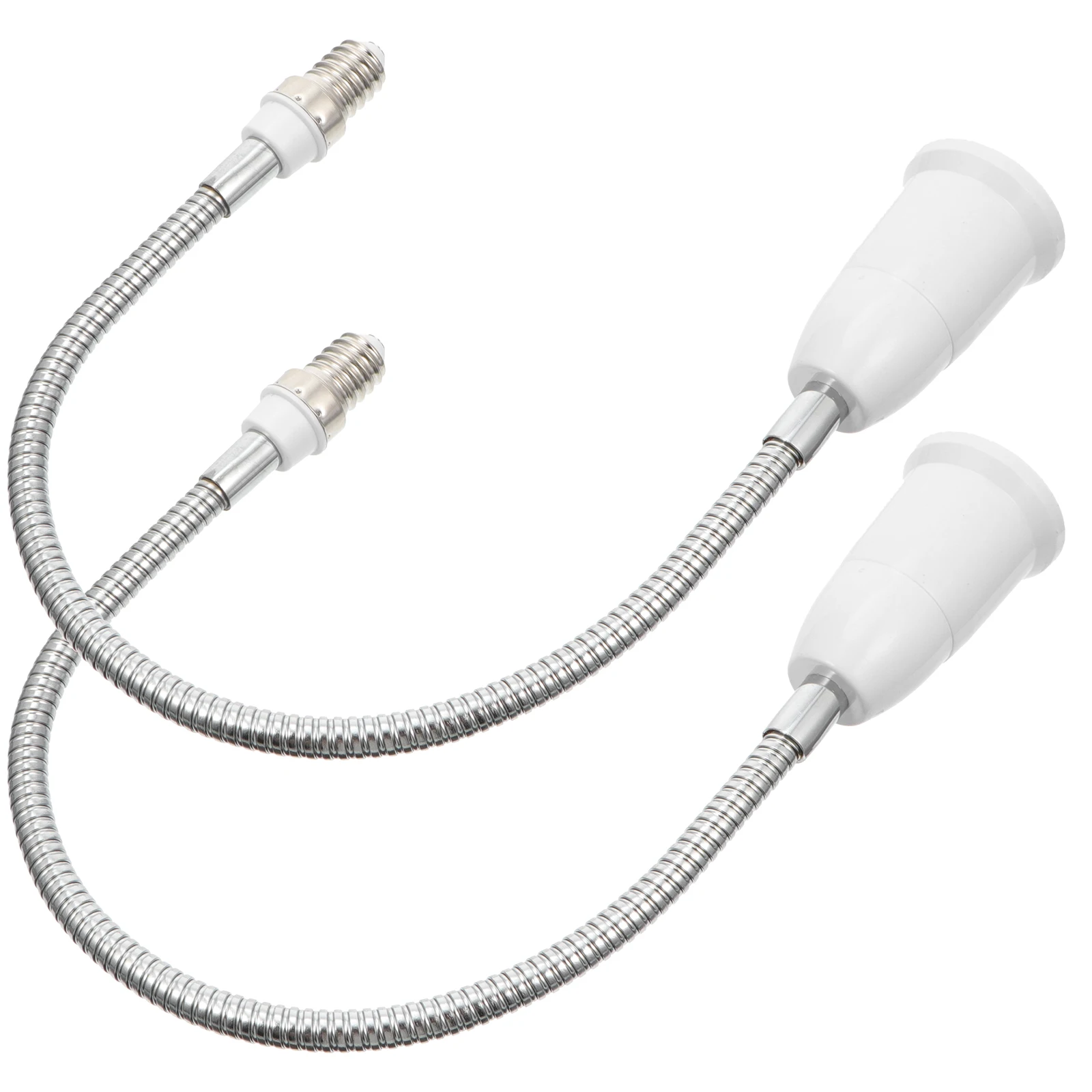

2 pcs Bendable Lamp Holder Extender Socket Adapter Screw Light Bulb Fixture Plastic Hose Head Socket Heat Dissipation Durable