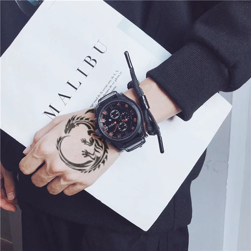 Imagen 2 del producto Relojes UTHAI BK94 de cristal azul con esfera grande para hombre, reloj de cuarzo con personalidad de tendencia europea y americana para estudiantes