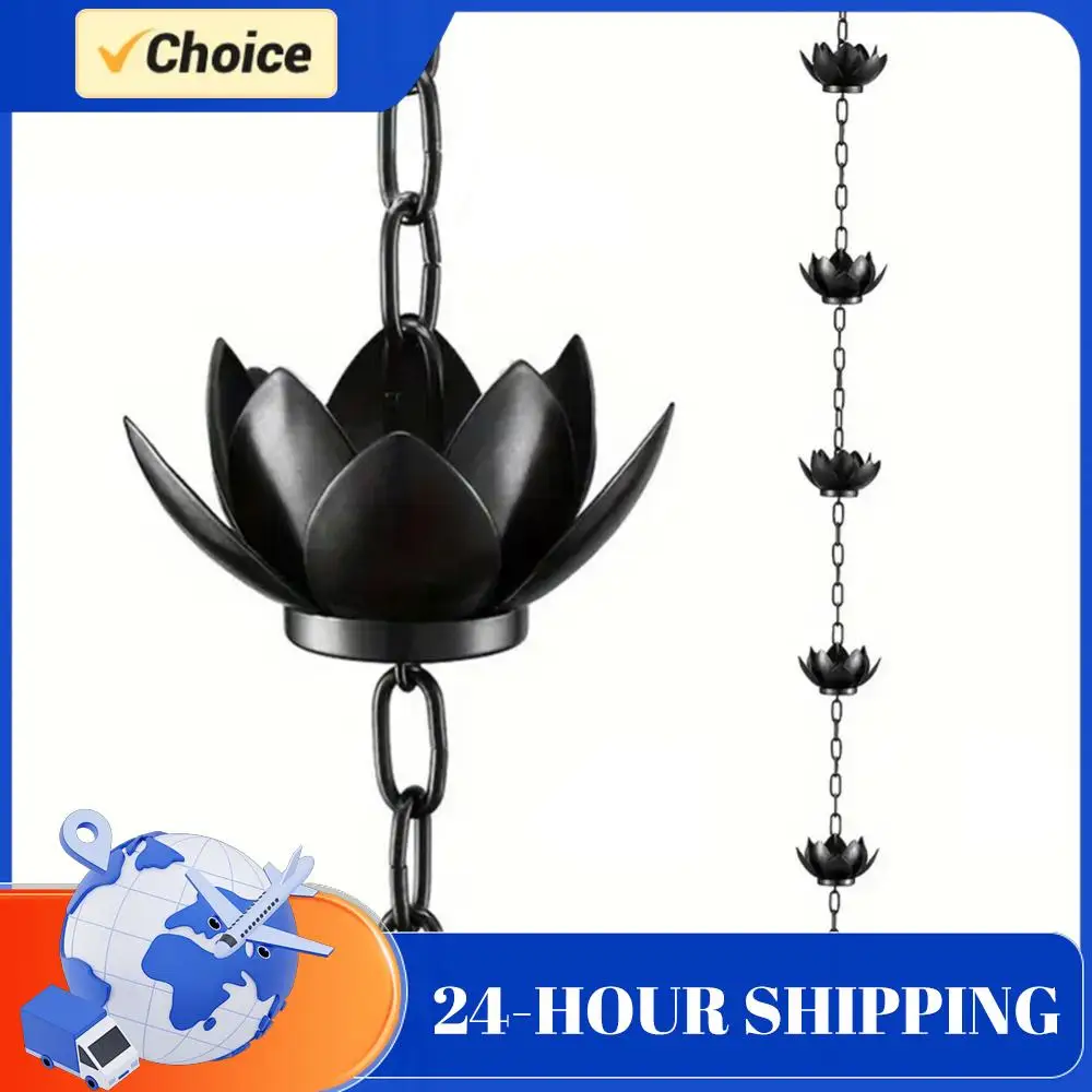 

120CM Lotus Rain Chain Rain Catcher Chain Outdoor Garden Hanging Rain Catcher Cups for Gutters Outside