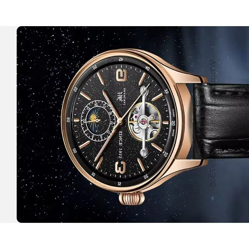 98 Time Island Watch 1 Store Shanghai  Men's Watch Fully Automatic Mechanical Watch, Sun, Moon, Stars, Flywheel, Multifunctional