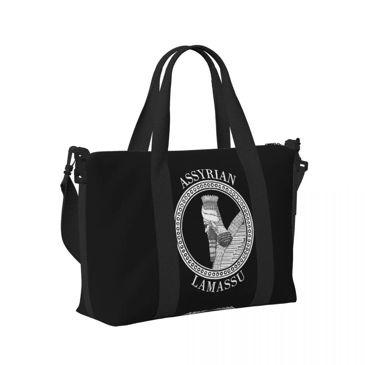 

Пляжная дорожная сумка Asyrian God Ashur Lamassu, большая вместительная сумка-тоут для спортзала, спортивная женская дорожная сумка для покупок