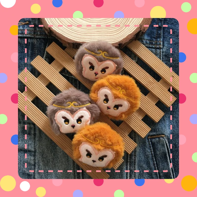 2024 New Hot Selling Cartoon High Value Black Wukong Plush Brooch for Badge Bag Sweater Decoration