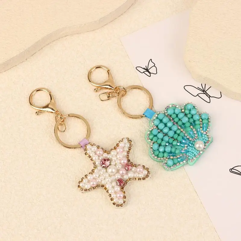 

Подвеска из бисера со стразами и омарами, ручная работа, сумка, подвески, ракушки краба, черепаха, подвесная веревка, нашивки, ремешок с аппликацией