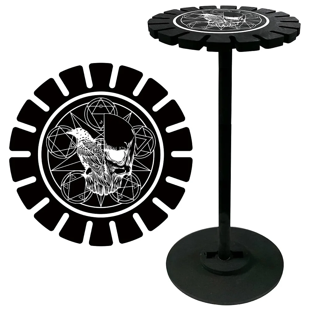 Crow Pendulum Display Shelf Holder Stand Spooky Black Wooden Dowsing Divination Metaphysical Magic Boards Stuff for Home Hanging