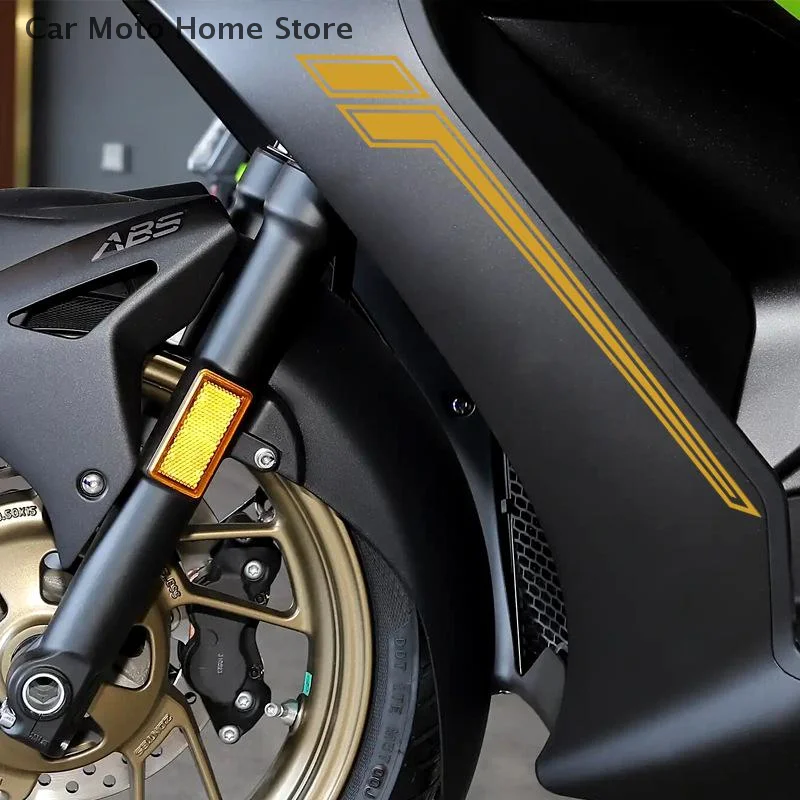 【DM】ملصقات عالمية لمشط أمامي للدراجة النارية جسم المحرك عاكس مقاوم للماء لـ R1 R3 Mt07 Mt09 #4