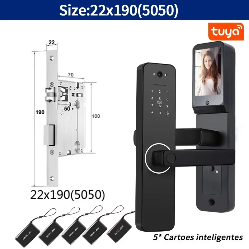2025 câmera digital fechadura eletrônica biométrica impressão digital fechadura da porta inteligente para com bateria para casa apartamento