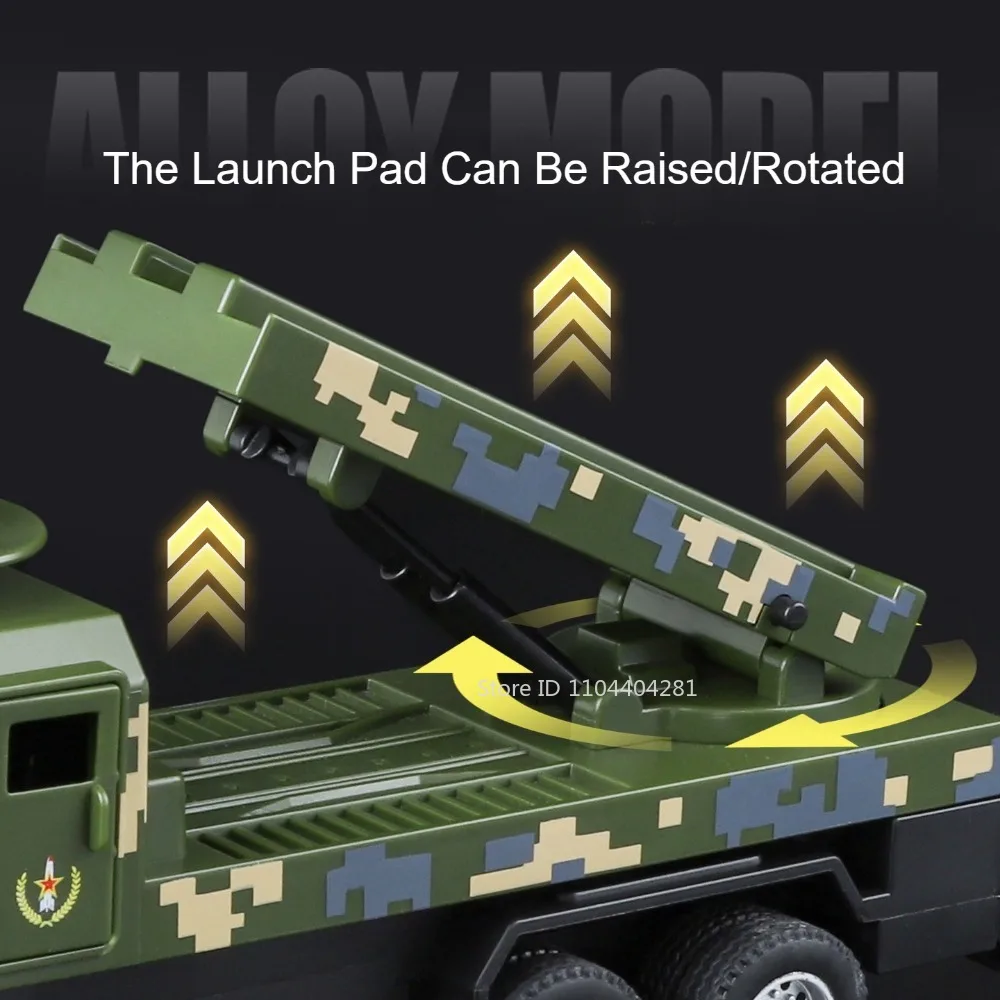 1:35 ATTACK-11 Drone Launch Vehicles Diecast Alloy Model Toys Cars Sound Light Pull Back Doors Opened Models Child Holiday Gifts