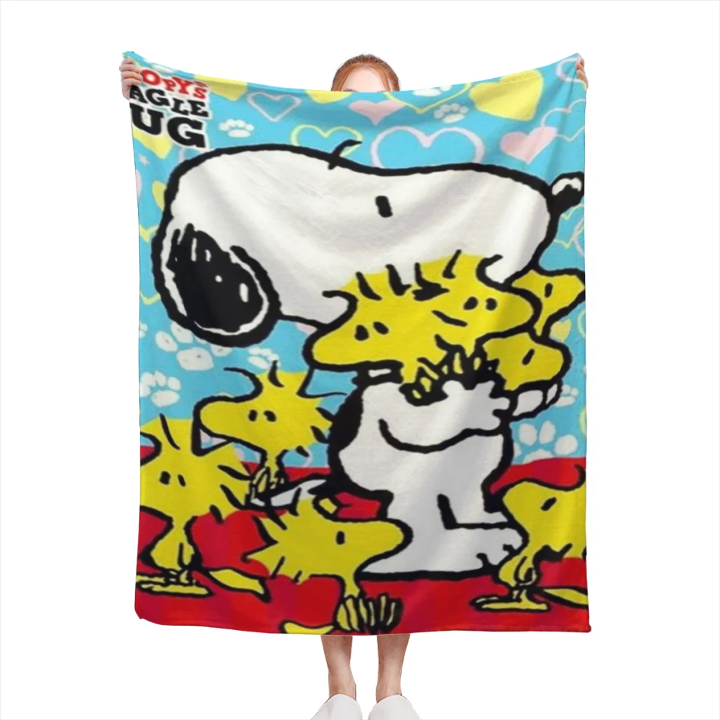 

Fluffy Baby Blanket Snoopy Sofa Camp Nap Bedspread Cozy Flannel Blanket Bedroom Decor