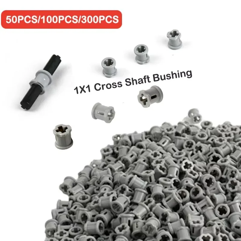 

50PCS/100PCS/300PCS Technology Building Blocks Parts Bush 1X1 Cross Shaft Bushing Assembly 6590 3713 Toys MOC Bricks Accessory