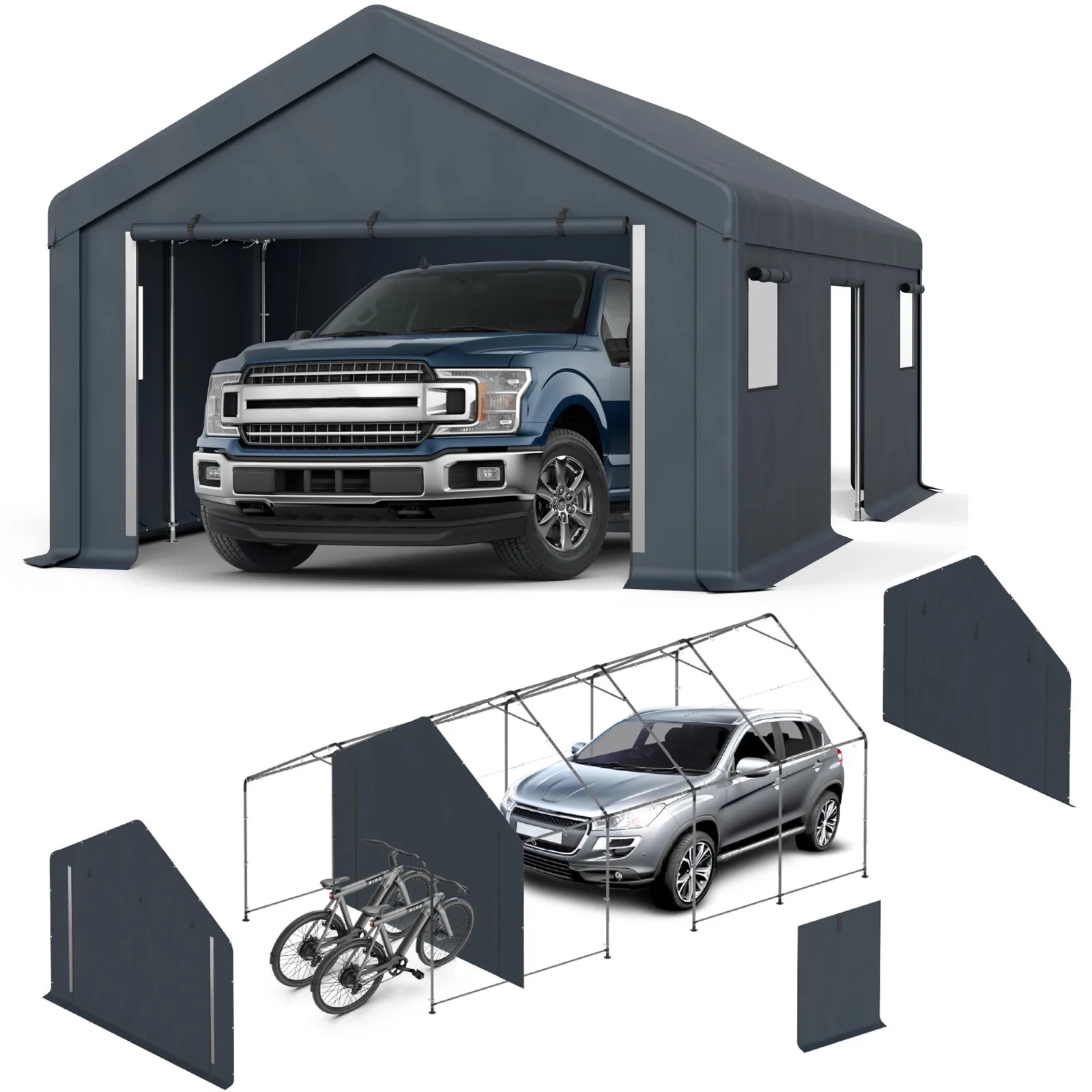 

13' x 24' Outdoor Carport Heavy Duty Canopy Shed Portable Garage Storage Shelter