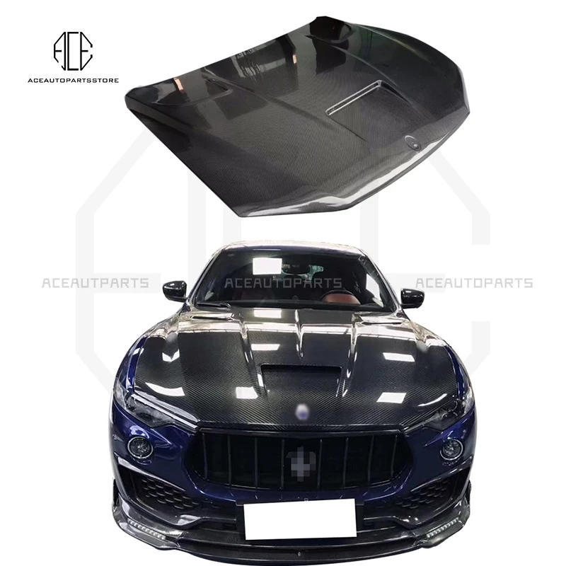 for Maserati Levante 2016-2019 Forged Carbon Car Bonnet MS Style Carbon Fiber Front Engine Hood Vent Cover