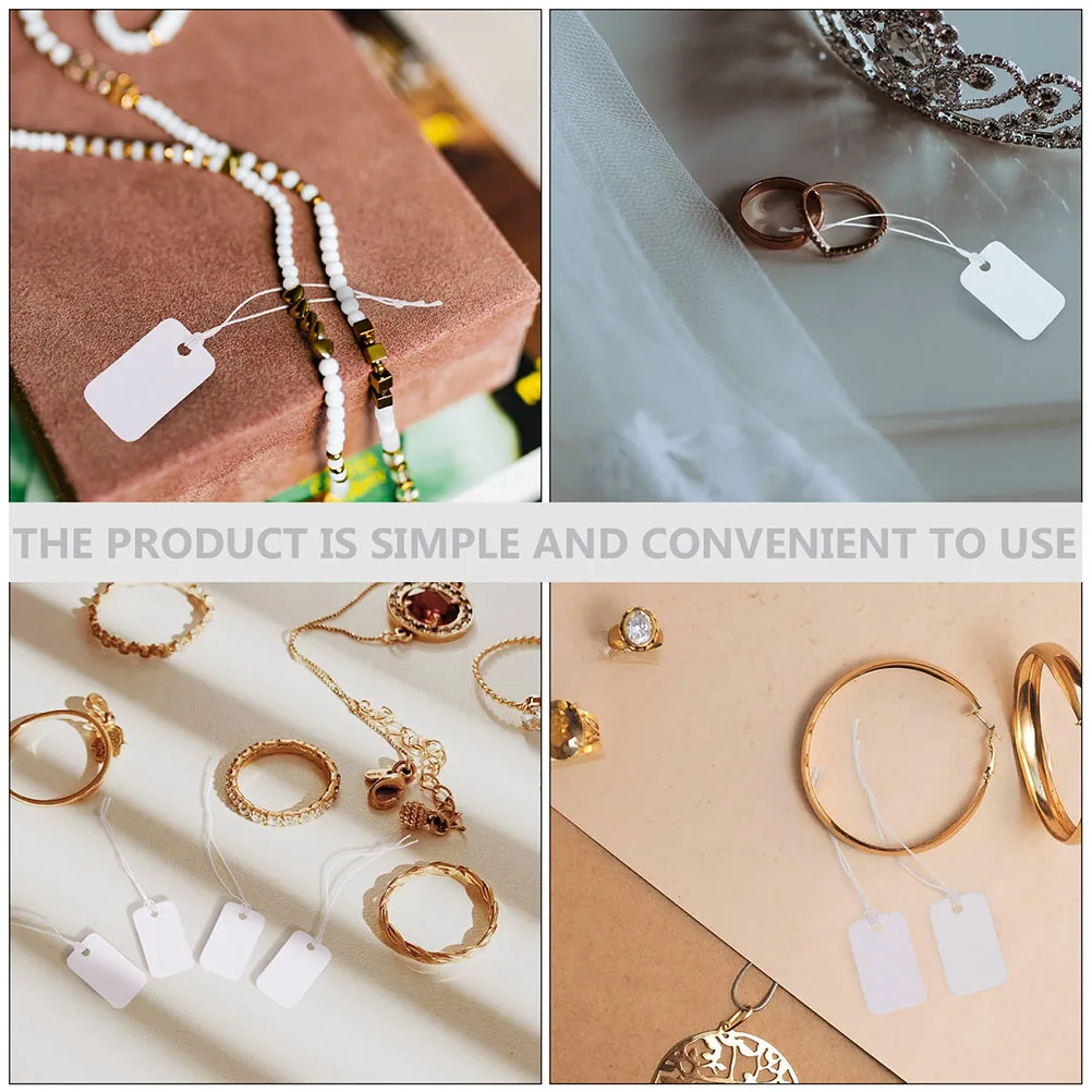 

200 Pcs Blank Price Tag Labels Jewelry Pricing Tags Small Hanging Tabs for Retail