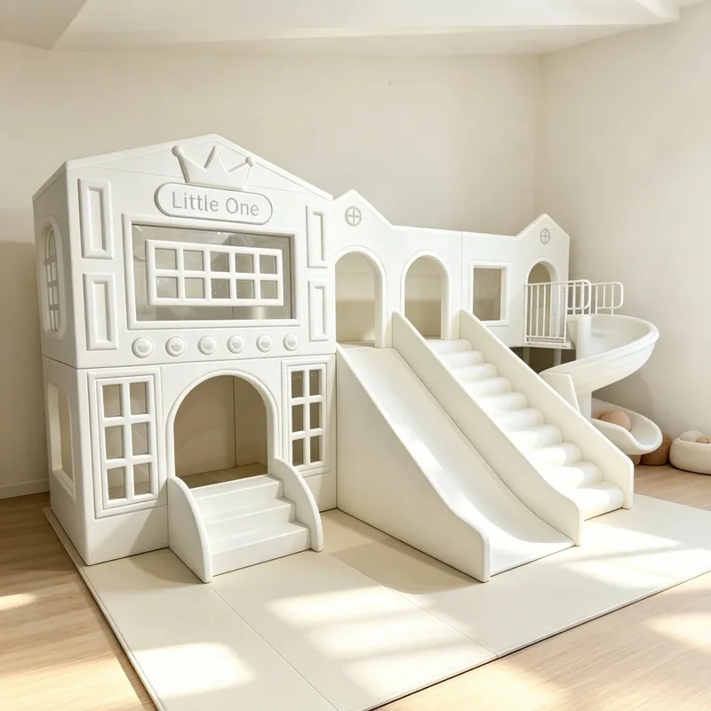 Commercial All-in-One Kids Role Play Slide Climber Indoor Playground Equipment With Rotating Slide for Daycare Mall Event Rental