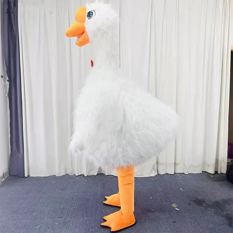 Christmas 2.2m Inflatable White Swan Mascot Adult Goose Suit For Entertainment Stage Wear Full Body Animal Cosplay Dress No Bat