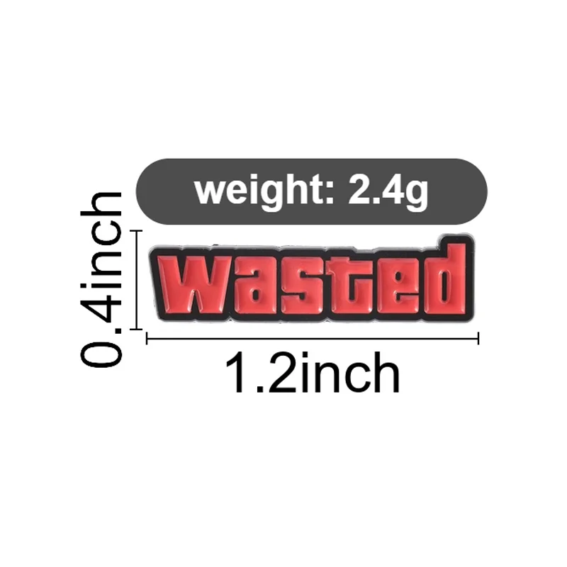 Wasted Enamel Pins Popular Video Game Loss Indicator Brooch Lapel Badge Jewelry Accessory Gifts For Players Friends