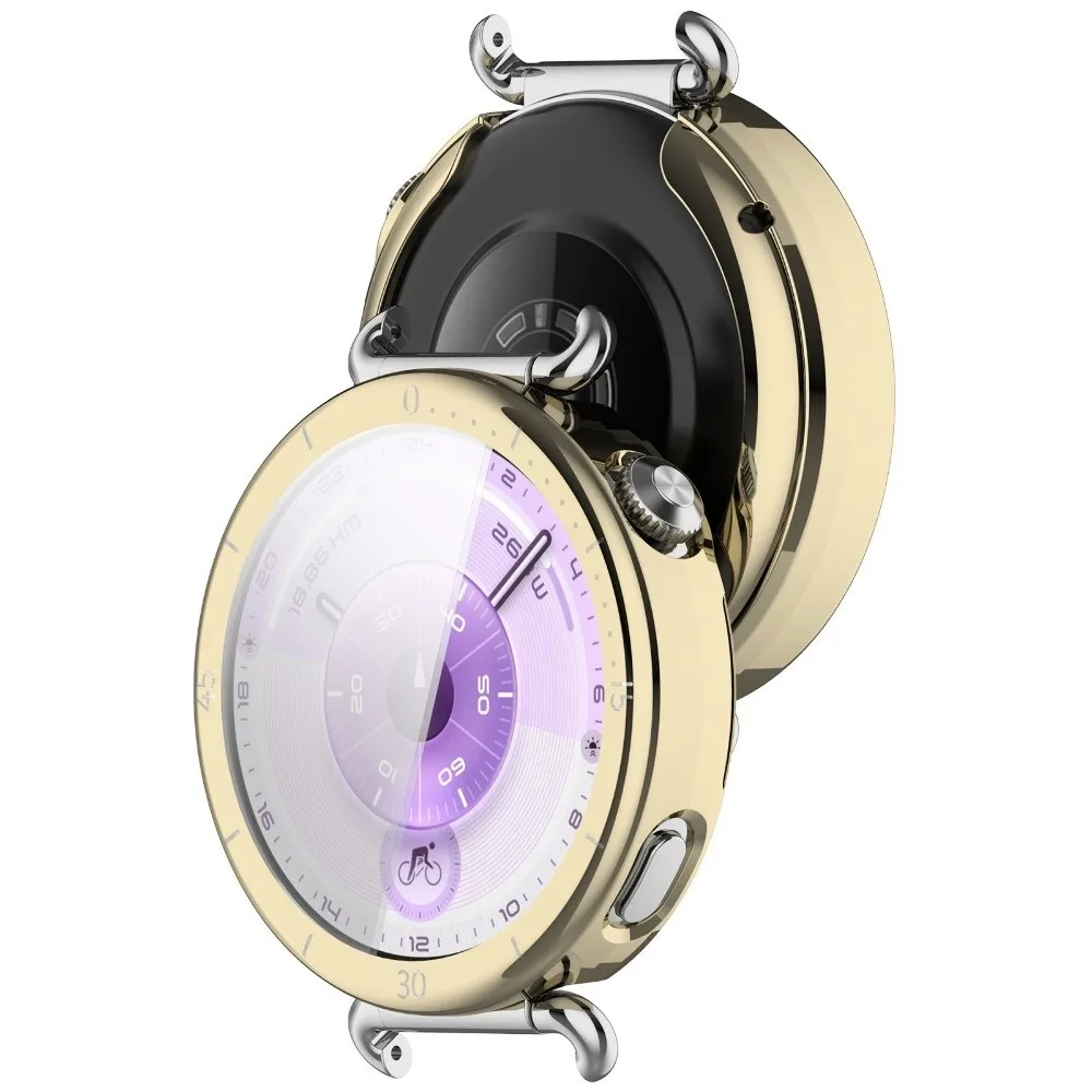 TPU Protective Case with Scale Full Coverage Frame Bumper Soft Anti-Scratch Screen Protector for Huawei Watch GT6 41mm