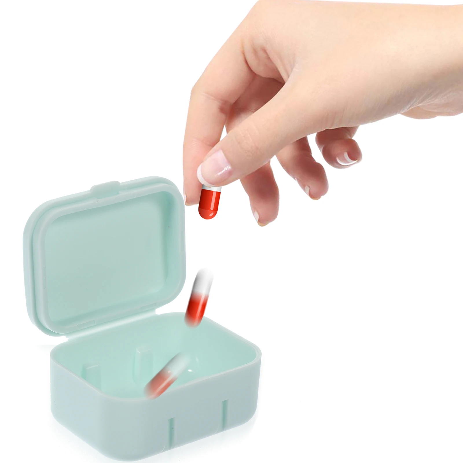 

Dispensing Medicine Box Pill Organizer Case Travel Portable Daily Simple Pink 4-6 Compartments Sealed Easy Use Carry